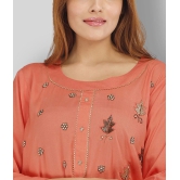 JC4U - Peach Rayon Womens Straight Kurti ( Pack of 1 ) - L