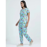 JILZ Blue Cotton Womens Nightwear Nightsuit Sets ( Pack of 1 ) - None