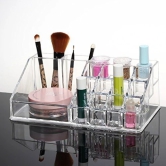 KATHIYAWADI 16 Grid Acrylic Lipstick Holder Stand Organizer Cosmetic Organizer, 8.5 X 6.5 X 3.2 Inch, Transparent