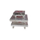 Plated Wooden Base Chowki for Idols, Home Temple, and Pooja Room (pack of 3)