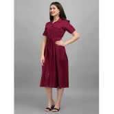 gufrina Rayon Solid Midi Womens Fit & Flare Dress - Maroon ( Pack of 1 ) - None