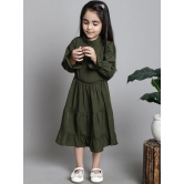 MINI & MING Girls Round Neck A-Line Midi Dress