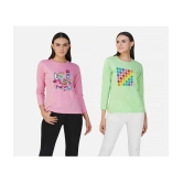 CHOZI - Multi Color Cotton Blend Regular Fit Womens T-Shirt ( Pack of 2 ) - None