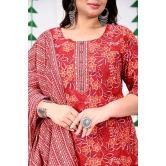 Swasti Cotton Printed Straight Womens Kurti - Maroon ( Pack of 1 ) - None