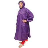 Goodluck Nylon Long Raincoat - Purple - None