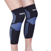 beatXP 3D Knee Support Stripes and Checks Support Cap Brace/Sleeves Pair For Sports, Gym, Pain Relief, Knee Compression Support, Exercise, Running, Cycling, Workout For Men And Women-Large -