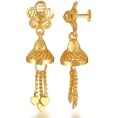 VIVASTRI Golden Jhumki Earrings ( Pack of 1 ) - Golden