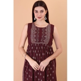 Glomee - Brown Rayon Women's Straight Kurti ( Pack of 1 ) - None