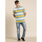 JOVEN Men Multicolor Striped Polo Collar T-Shirt-XL / Multicolor