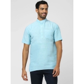 DESHBANDHU DBK - Sky Blue Cotton Mens Shirt Style Kurta ( Pack of 1 ) - None