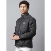 Rodamo Men Black Windcheater Open Front Jacket