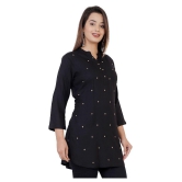 HIGHLIGHT FASHION EXPORT - Black Rayon Womens Straight Kurti ( Pack of 1 ) - M