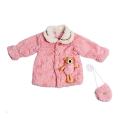 Fur Teddy Jacket With Purse-4-5 years / Pink