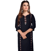 Kapadia - Black Rayon Womens Straight Kurti ( Pack of 1 ) - None