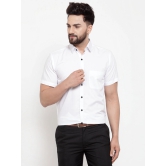 Indian Needle White Mens Cotton Half Sleeves Solid Formal Shirts-L / White