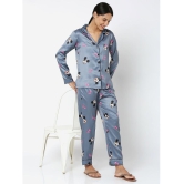 Smarty Pants - Grey Satin Womens Nightwear Nightsuit Sets ( Pack of 1 ) - None