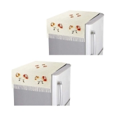 E-Retailer Set of 2 Polyester Gold Fridge Top Cover - Gold