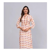 MAUKA Rayon Printed Straight Women''s Kurti - Beige ( Pack of 1 ) - None