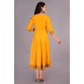 SIPET - Yellow Rayon Womens Flared Kurti ( Pack of 1 ) - None