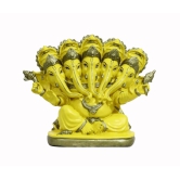 COPPERHOARD Panchmukhi Ganesh Blessing Ganesha Statue Murti for Home Temple Decor (Yellow)