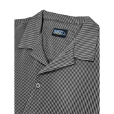 Stripe Textured Grey Half Sleeve Shirt-L / Grey