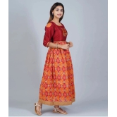 Sathiyas - Red Silk Blend Girls Gown ( Pack of 1 ) - None