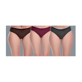 Elina Multicolor Cotton Printed Womens Briefs ( Pack of 3 ) - None