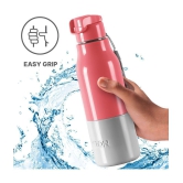 Milton Steel Sprint 600 Insulated Inner Stainless Steel Water Bottle, 510 ml, Pink | Hot or Cold | Easy Grip | Leak Proof | Kids School Bottle | Office | Gym | Hiking | Treking | Travel Bott