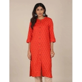 Karigari - Straight Rayon Orange Womens Kurti ( Pack of 1 ) - None