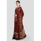 OFLINE SELCTION - Red Banarasi Silk Saree With Blouse Piece ( Pack of 1 ) - Red