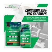 NourishVitals Curcumin 95% Curcuminoids, 500 mg Turmeric with Piperine Extract Supplement, 60 Veg Capsules (Pack Of 2)