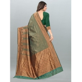 Om Shantam Sarees - Green Banarasi Silk Saree With Blouse Piece ( Pack of 1 ) - Green