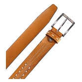 Leather World - Tan Faux Leather Mens Formal Belt ( Pack of 1 ) - None