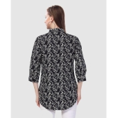 Meher Impex Crepe Printed Shirt Style Women's Kurti - Black ( Pack of 1 ) - None