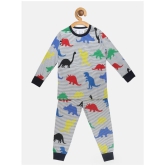 Lazy Shark Little Marine Printed Grey Boys Nightwear set - None