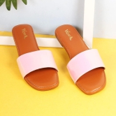 WOMEN FASHION FLAT PINK SLIP ONS