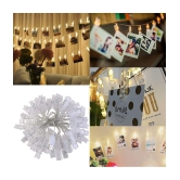 Party Propz 20 Photo Clip Fairy String Lights for Outdoor,Indoor, Anniversary, Birthday ,Diwali, Christmas Decoration,Valentine Gifts Girlfriend Or Boyfriend, Bedroom, Home Photos Light Deco