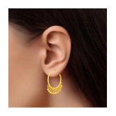 LUV FASHION Golden Hoops Earrings ( Pack of 1 ) - Golden