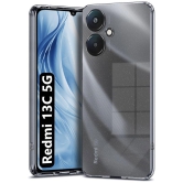 Fashionury Plain Cases Compatible For Silicon Redmi 13C 5G ( Pack of 1 ) - Transparent