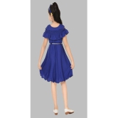 Coxxup Blue Crepe Girls Fit And Flare Dress ( Pack of 1 ) - None