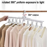 NIDY® 8 in 1 Innovative Magic Folding Clothes Hanger,360 Degree Rotating Hooks,Saving 70 Percent of The Space,Durable and Non-Slipping Foldable 8 in 1 Closet Organizer Hanger,