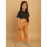 MINI & MING Girls Floral Printed Relaxed Low-Rise Easy Wash Trousers