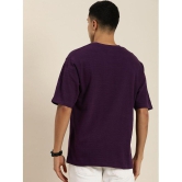 Difference of Opinion 100% Cotton Relaxed Fit Self Design Half Sleeves Mens T-Shirt - Purple ( Pack of 1 ) - None