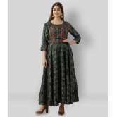 Lee Moda - Green Rayon Women''s Anarkali Kurti ( Pack of 1 ) - XL