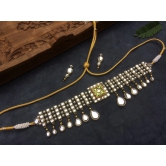 Square Kundan and Pearl Choker Necklace