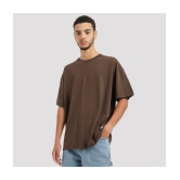 AKTIF - Brown Cotton Oversized Fit Mens T-Shirt ( Pack of 1 ) - None