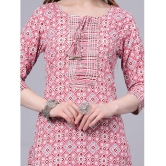 JC4U Cotton Printed Kurti With Pants Womens Stitched Salwar Suit - Pink ( Pack of 1 ) - None