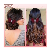 Lykaa Korean Style Hair Bows Barrette Hair Accessories For Girls And Women (Pack of 1) Red - Red