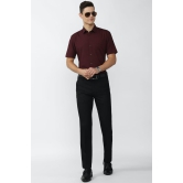 Men Maroon Regular Fit Formal Half Sleeves Formal Shirt