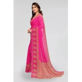 ANAND SAREES Georgette Printed Saree With Blouse Piece - Pink ( Pack of 1 ) - Pink